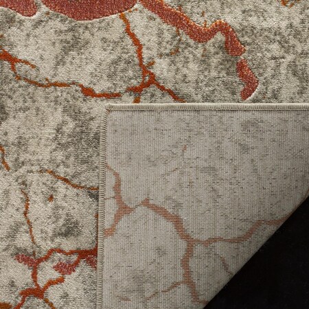 Safavieh Porcello Power Loomed Round Rugs Grey & Orange - 6 ft. 7 in. x 6 ft. 7 in. PRL7742F-7R